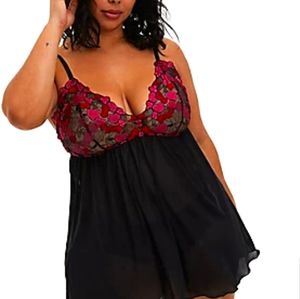 Black & Pink Heart Mesh Babydoll Size 1 Torrid